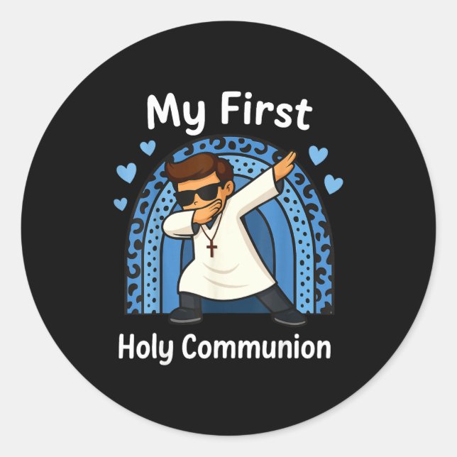 My First Holy Communion  Runder Aufkleber (Vorderseite)