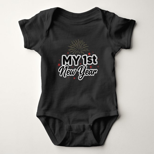 My First New Year 2026 Baby  Cute New Year outfit Baby Strampler (Vorderseite)