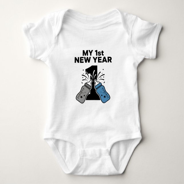 My First New Year 2026 Baby  Cute New Year outfit Baby Strampler (Vorderseite)