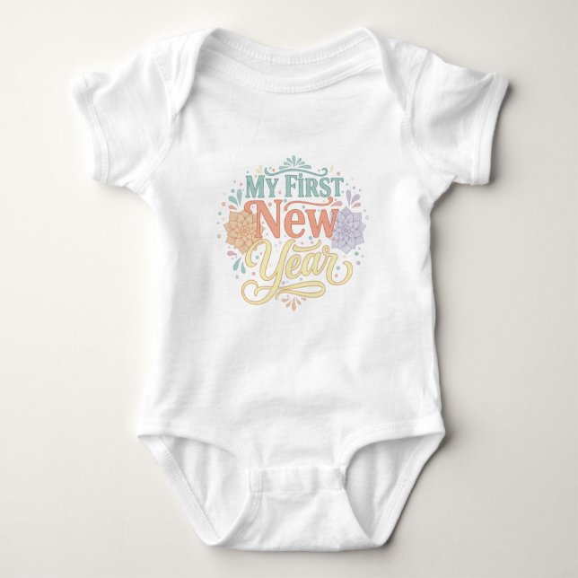 My First New Year 2026 Baby  Cute New Year outfit Baby Strampler (Vorderseite)