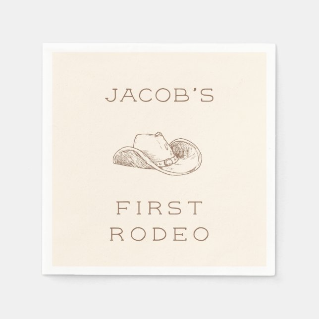 My First Rodeo Customizable Neural Party Napkin Serviette (Vorderseite)