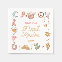 My First Rodeo Disco Cowgirl 1. Geburtstag Party Serviette