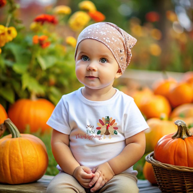 My first Thanksgiving, let's give thanks for clean Baby T-shirt (Von Creator hochgeladen)