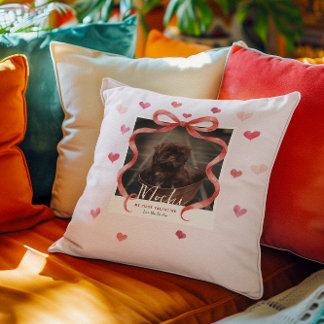 My First Valentine Personalized Pet Photo Pillow Kissen