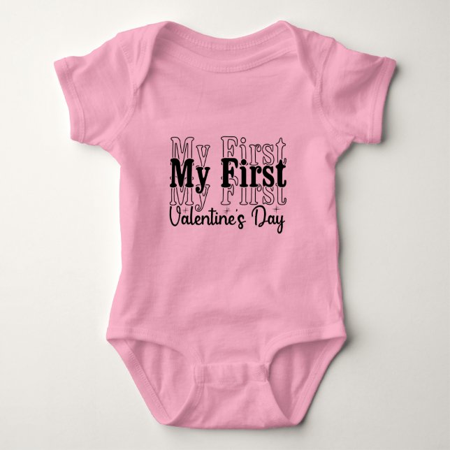 My First Valentine’s Day – Cute Baby, Newborns Baby Strampler (Vorderseite)