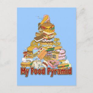 My Food Pyramide ~ Junk Food Snacks Postkarte