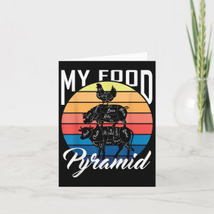 My Food Pyramide Kuh Pig Chicken Funny Grillen Smo Karte