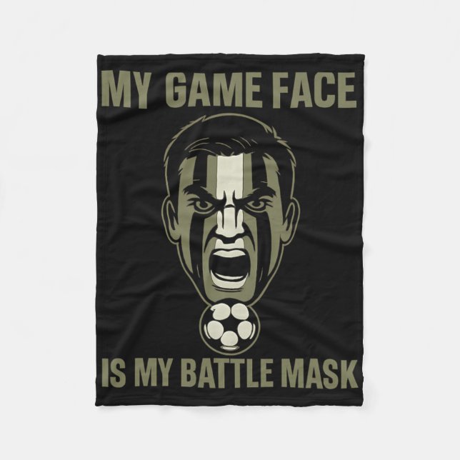 My Game Face Is My Byttle Mask Soccer Fan Camo Gra Fleecedecke (Vorderseite)