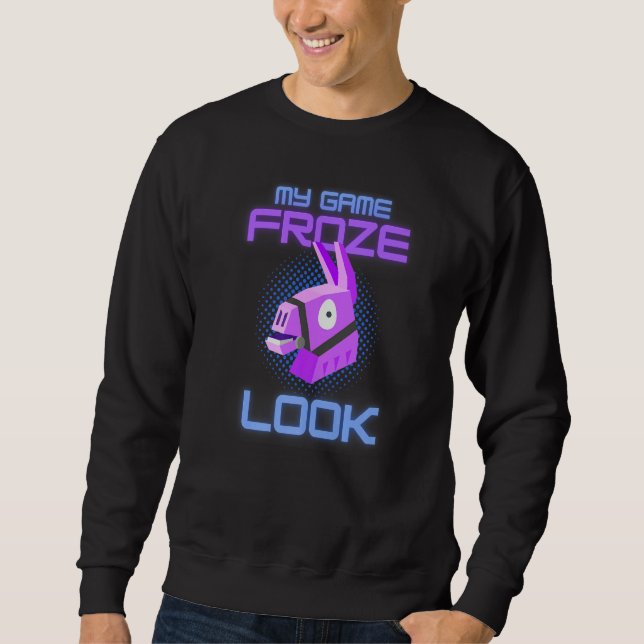 My Game Froze Look  Gaming Graphic Paused Donkey G Sweatshirt (Vorderseite)