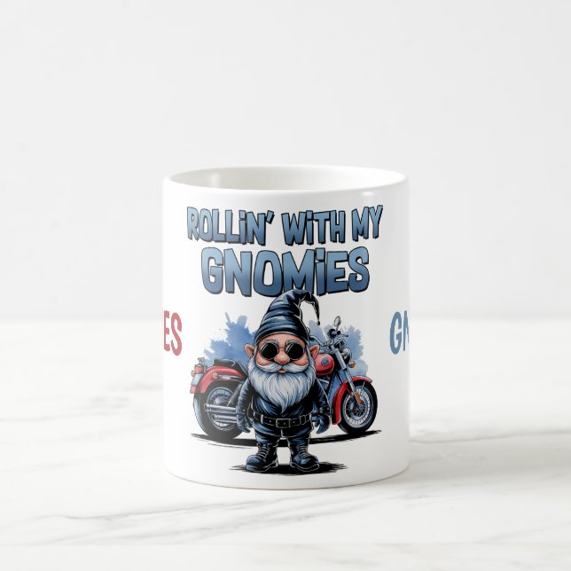 My Gnomies Funny Motorcycle Gnome Coffee Mug Kaffeetasse (Mittel)