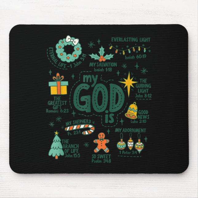 My God Is Christmas Jesus Is The Reason Faith Chri Mousepad (Vorne)