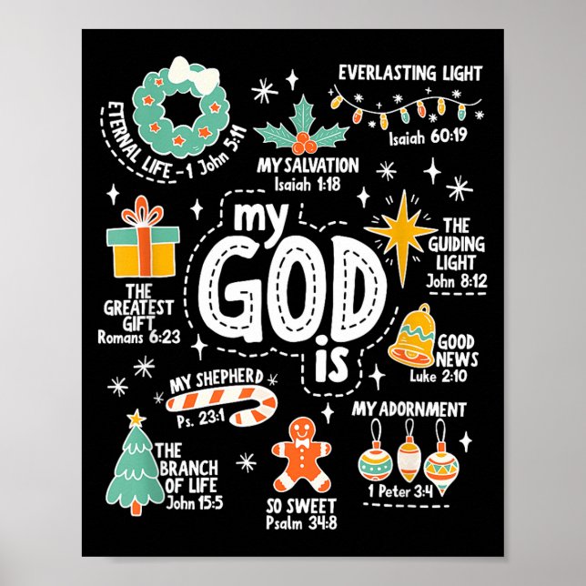 My God Is Christmas Jesus Is The Reason Faith Chri Poster (Vorne)