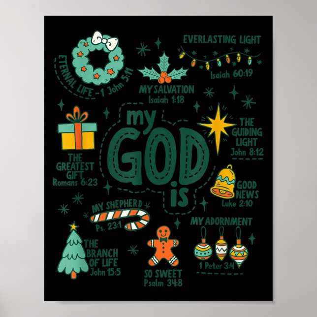 My God Is Christmas Jesus Is The Reason Faith Chri Poster (Vorne)