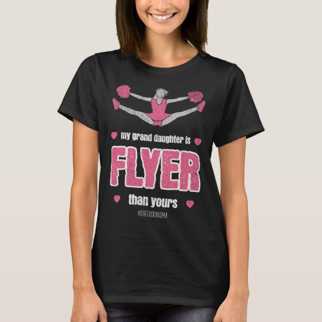 My grand daughter Is Flyer Cheer Grandma Cheerlead T-Shirt (Vorderseite)
