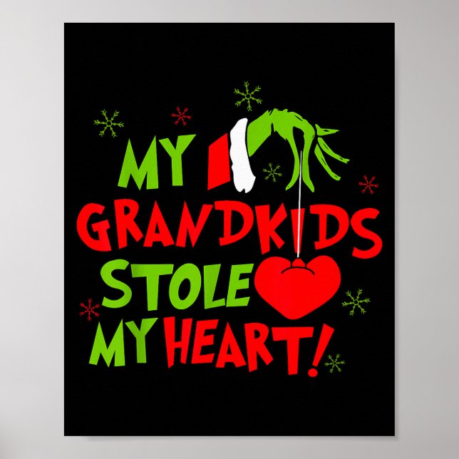 My Grandkids Stole My Heart Christmas Holiday Gran Poster (Vorne)