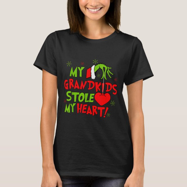 My Grandkids Stole My Heart Christmas Holiday Gran T-Shirt (Vorderseite)