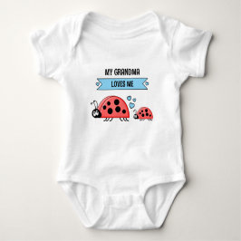 My Grandma loves me ladybugs blue Baby Strampler