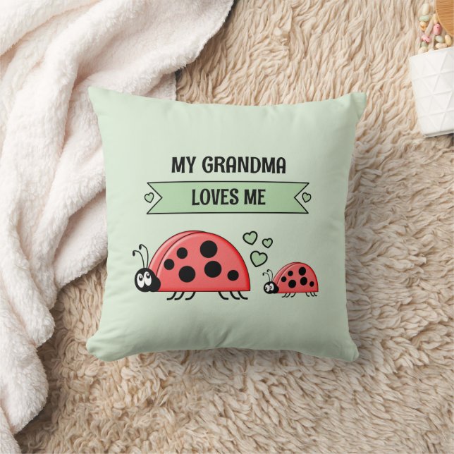 My Grandma loves me ladybugs green baby Kissen (Decke)