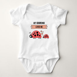 My Grandma loves me ladybugs peach Baby Strampler