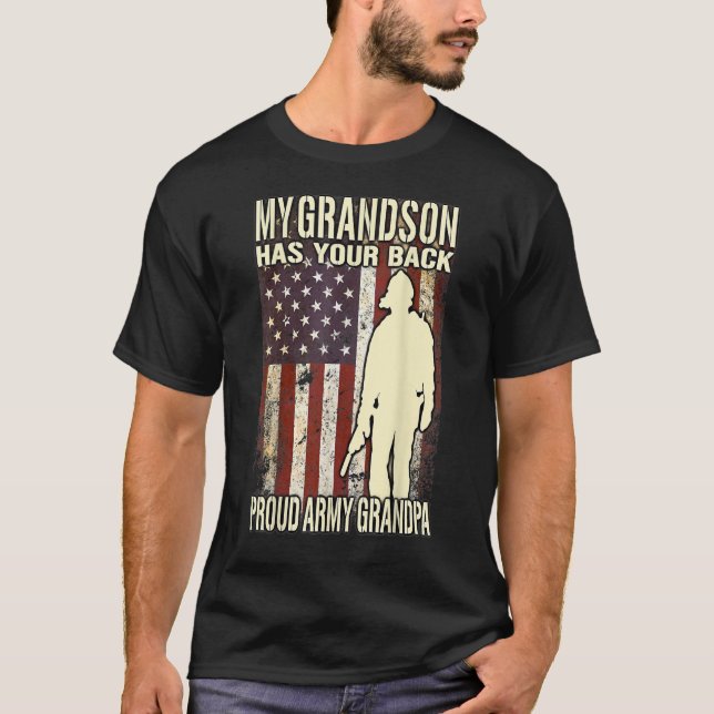 my grandson has your back - us flag proud army T-Shirt (Vorderseite)