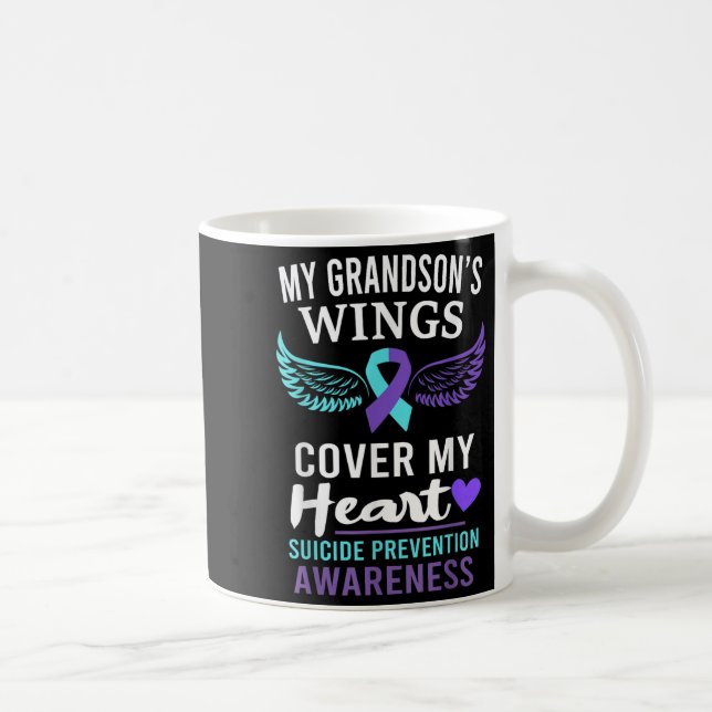 My Grandson's Wings Cover Heart Suicide Awareness  Kaffeetasse (Rechts)