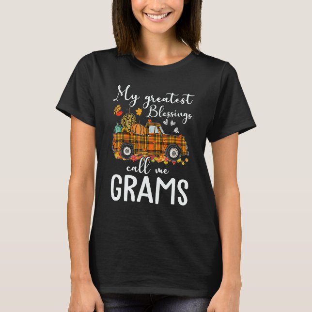My Greatest Blessings Call Me Grams Autumn T-Shirt (Vorderseite)