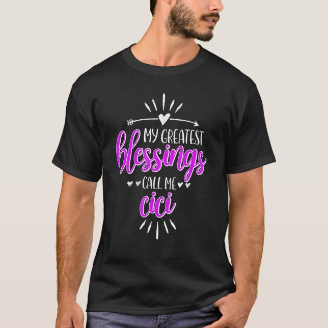 My Greatest Blessings Call Me Memaw Cici T-Shirt (Vorderseite)