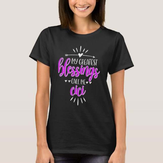 My Greatest Blessings Call Me Memaw Cici T-Shirt (Vorderseite)
