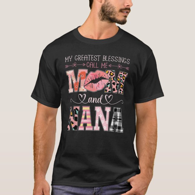 My Greatest Blessings Call Me Mom And NaNa Leopard T-Shirt (Vorderseite)
