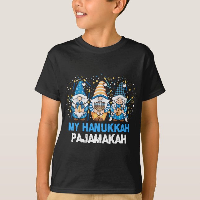 My Hanukkah Pajamakah Gnomes Channukah Judenknoten T-Shirt (Vorderseite)