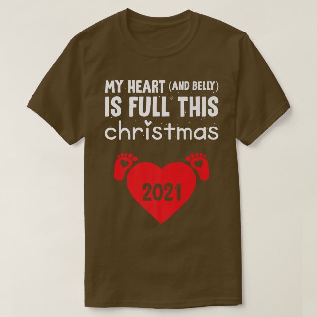 My Heart And Belly Is Full This Christmas Pregnanc T-Shirt (Design vorne)