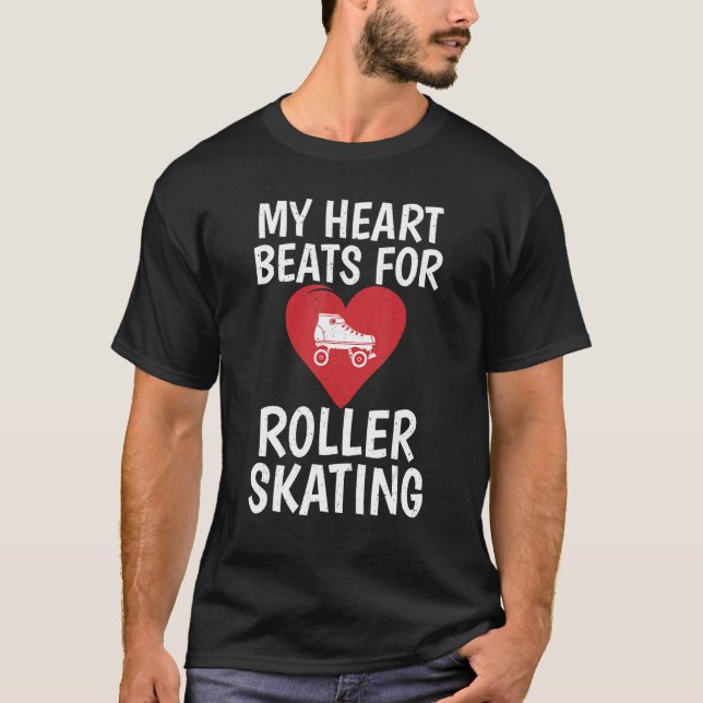 My Heart beats for Roller Skating T-Shirt (Vorderseite)