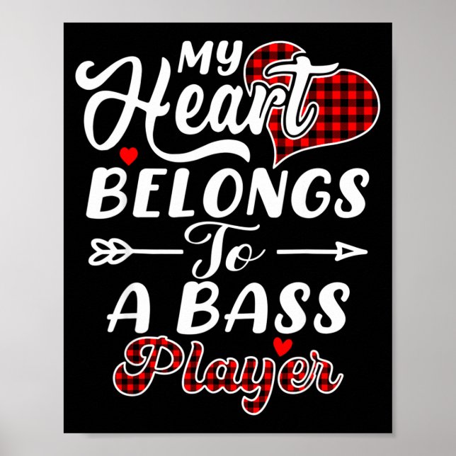 My Heart Belongs To A B Player Shirt Funny Valenti Poster (Vorne)