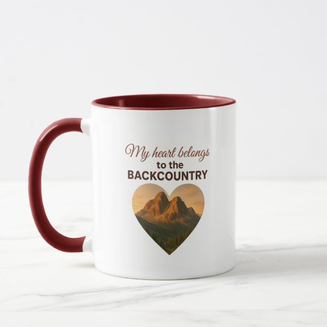 My Heart Belongs to the Backcountry Premium Tasse (Links)