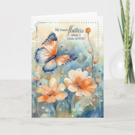 My Heart Flutters When I Think of You Butterfly Karte