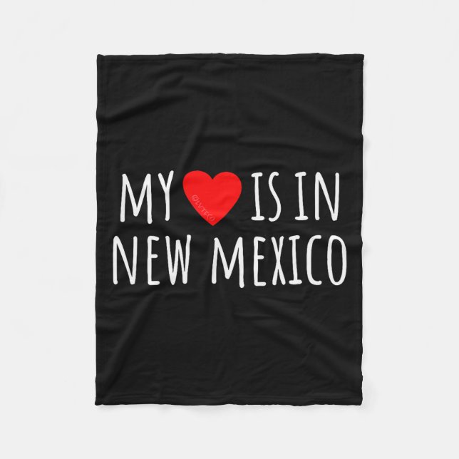 My Heart Is In New Mexico Cute American State  Fleecedecke (Vorderseite)