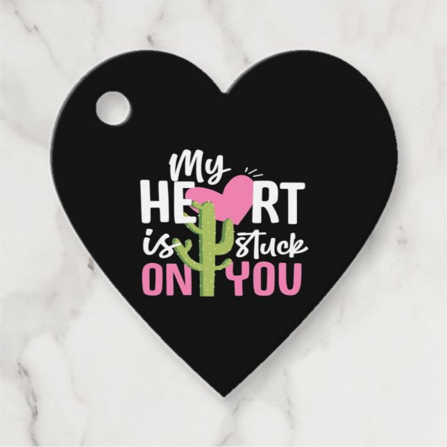 My Heart Is Stuck On You Cactus Heartfelt Design  Geschenkanhänger (Vorderseite)