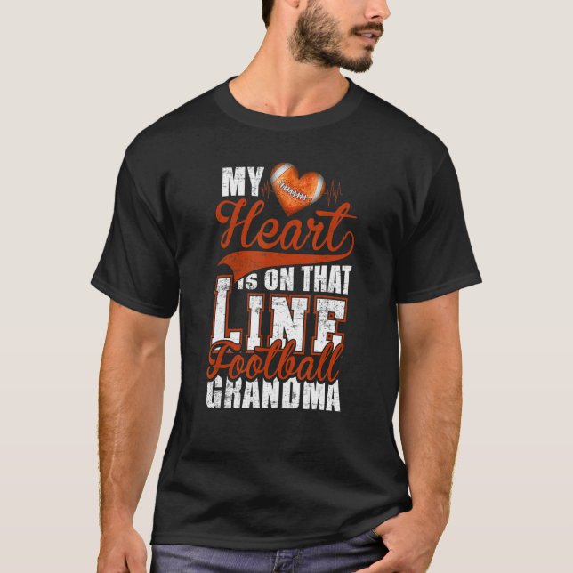 My Heart Linemen Football Grandma Nana Womens T-Shirt (Vorderseite)