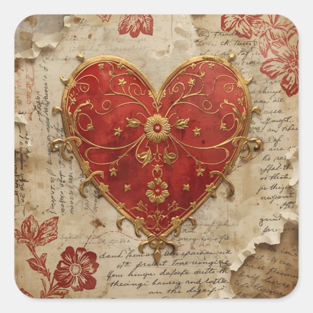 My Heart  Quadratischer Aufkleber (Vorderseite)