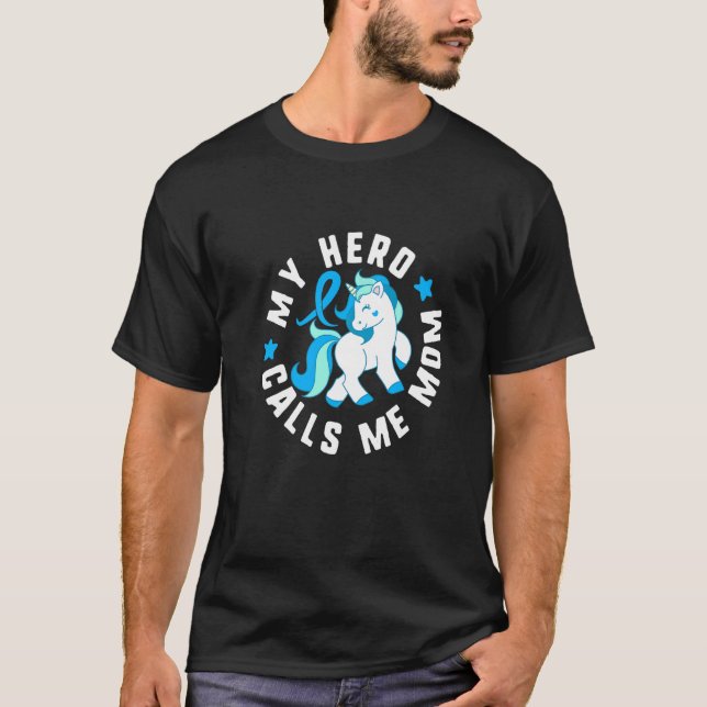 My Hero Calls Me Mom Diabetes T1 Awareness Cute Un T-Shirt (Vorderseite)