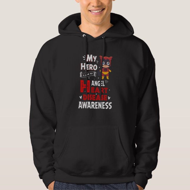 My Hero Is Now My Angel Heart Disease Awareness Hoodie (Vorderseite)