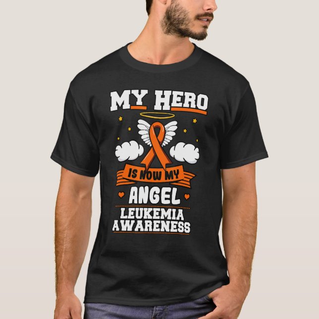 My Hero Is Now My Angel Leukemia Green Ribbon Clou T-Shirt (Vorderseite)