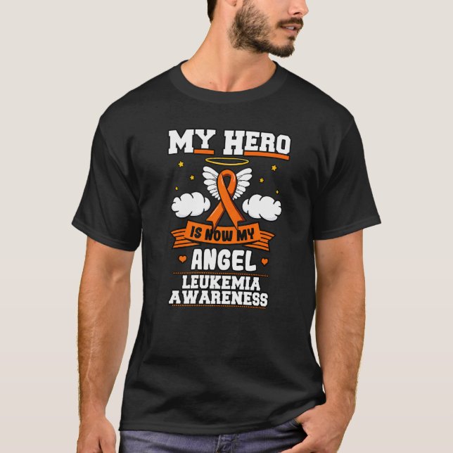 My Hero Is Now My Angel Leukemia Green Ribbon Clou T-Shirt (Vorderseite)