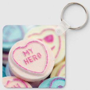 "My hero" Liebe Herz-Süßigkeiten Keyring Schlüsselanhänger