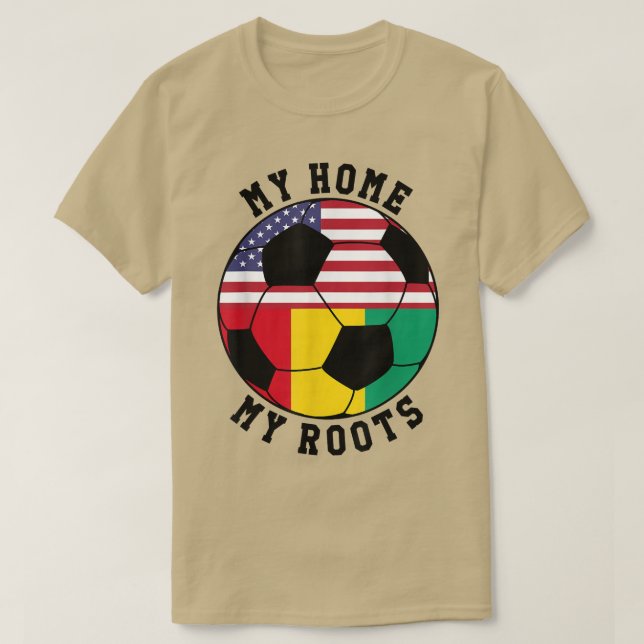 My Home My Roots Guinea Flag Soccer  T-Shirt (Design vorne)