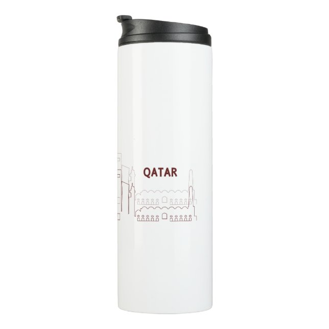 My Home Qatar – Minimalist Design Thermosbecher (Nach rechts gedreht)