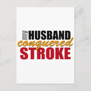 My Husband Conquered Stroke Postkarte