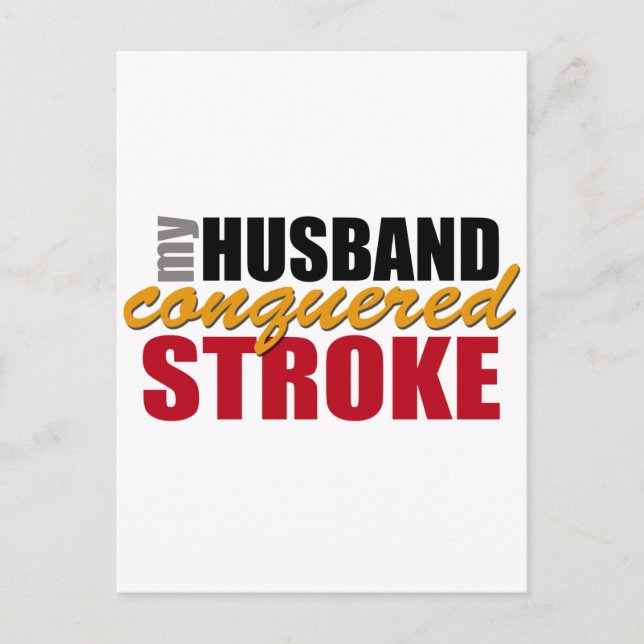 My Husband Conquered Stroke Postkarte (Vorderseite)