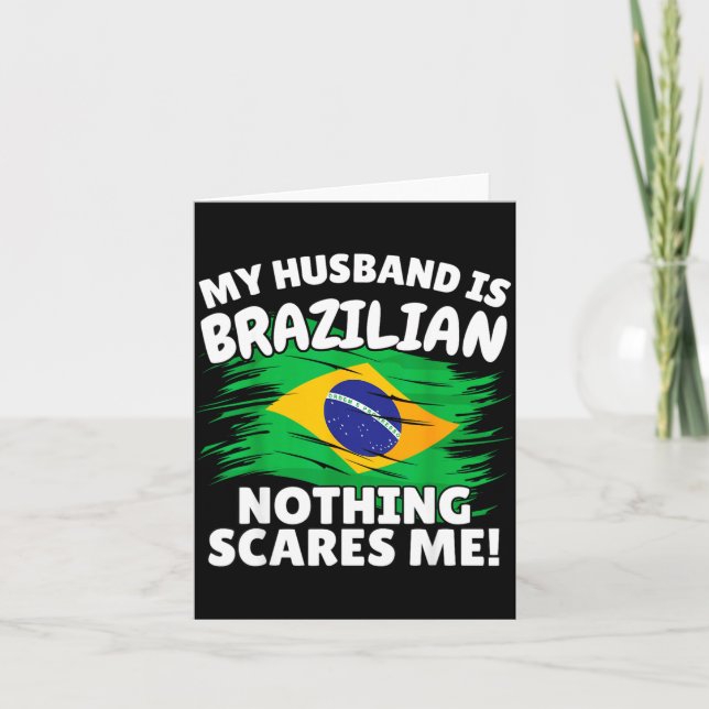 My Husband Is Brazilian Funny Brazil Flag Gift For Karte (Vorderseite)