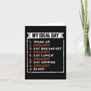 My Ideal Day Funny Cricket Birthday Gift Karte